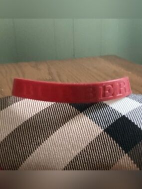 Burberry Red Silicone Logo Bracelet